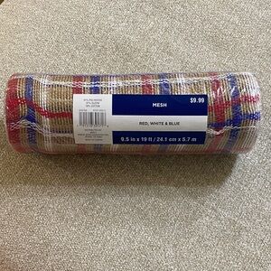 Red, White & Blue Plaid Decorative Mesh Roll